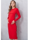 Платье для кормящих мам с лампасами Pure Ma красное (маковое)