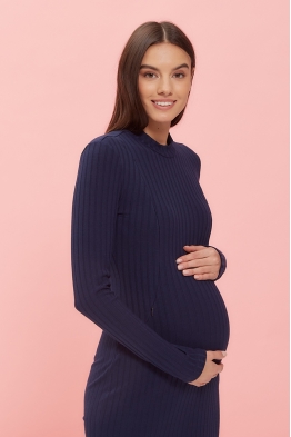 Платье для беременных и кормящих мам Super Ma темно-синее