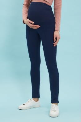 Утепленные брюки для беременных My Expectation темно-синие